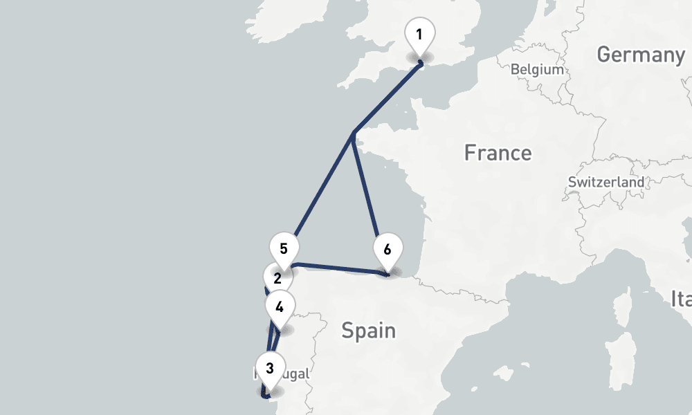8 days, round-trip Spain and Portugal 9日間
