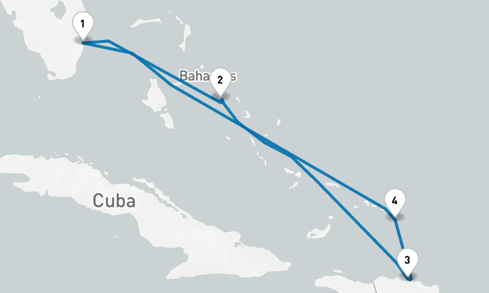 8 days 7 night Miami round trip carribean 
