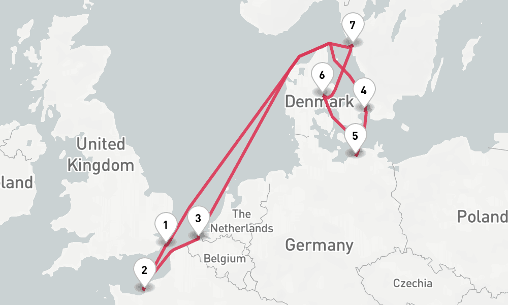 9 days, round-trip Northern Europe 10日間