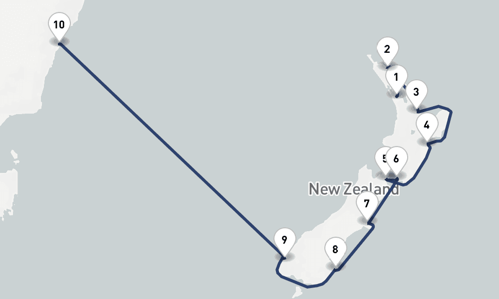 11 days, one-way from Auckland to Sydney 12日間