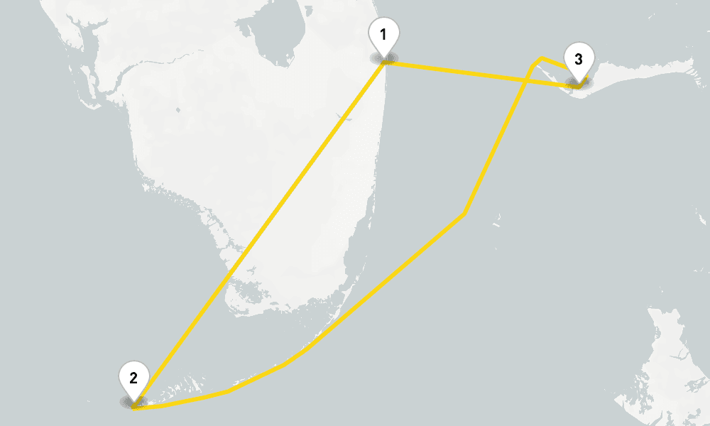 4 days, round-trip Key West Grand Bahama 5日間