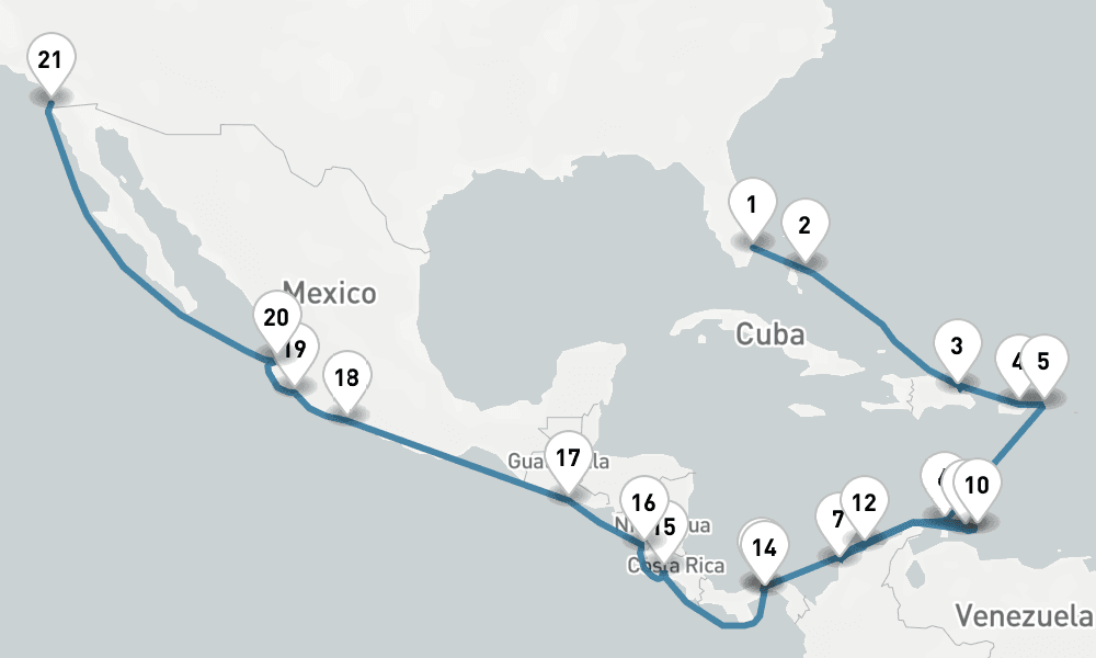 28 days, one-way from Fort Lauderdale to San Diego 29日間