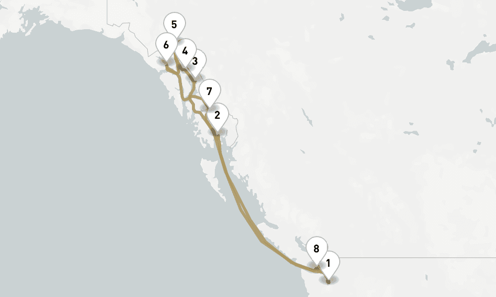 10 days, round-trip Alaska 11日間