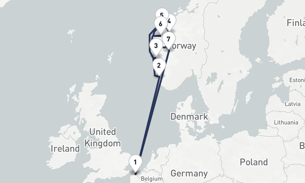 11 days, round-trip 11 Nuit Fjords de Norvegravege 12日間