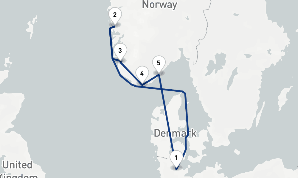 7 days, round-trip Norwegian Fjords 8日間