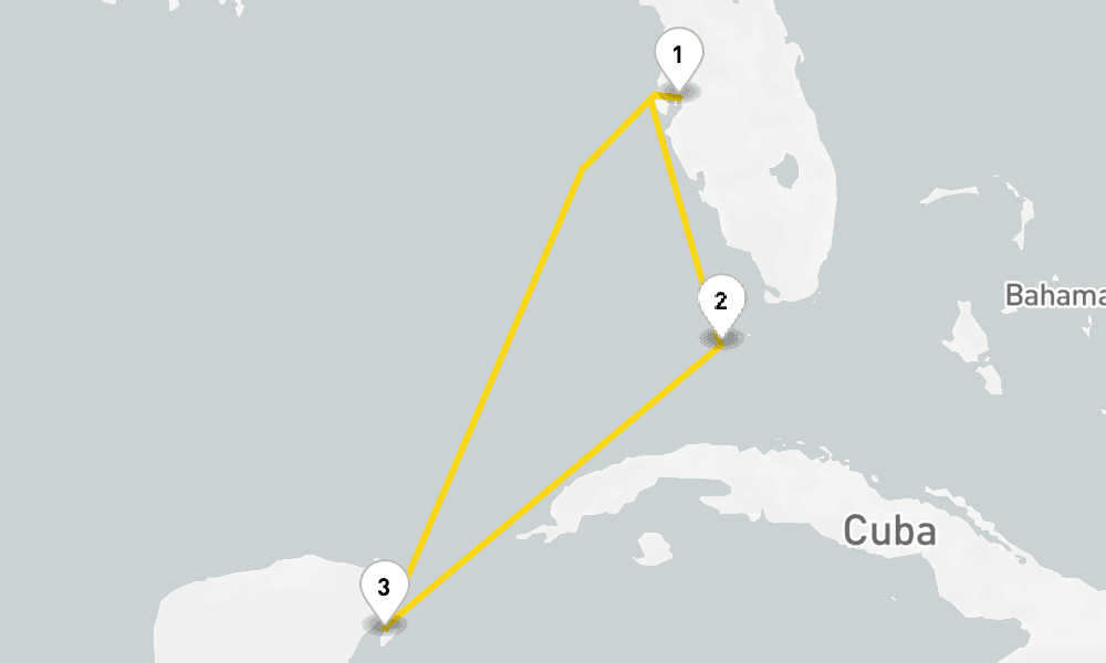 5 days, round-trip Key West and Cozumel 6日間