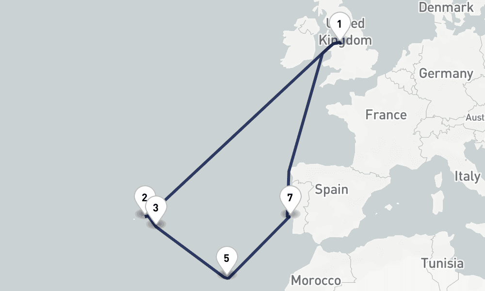14 days, round-trip Volcanic Vistas of the Azores Madeira 15日間