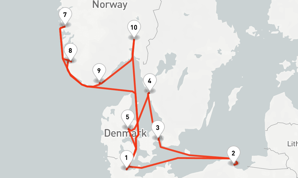 14 days, round-trip Skandinavien Polen ab Kiel 2 15日間
