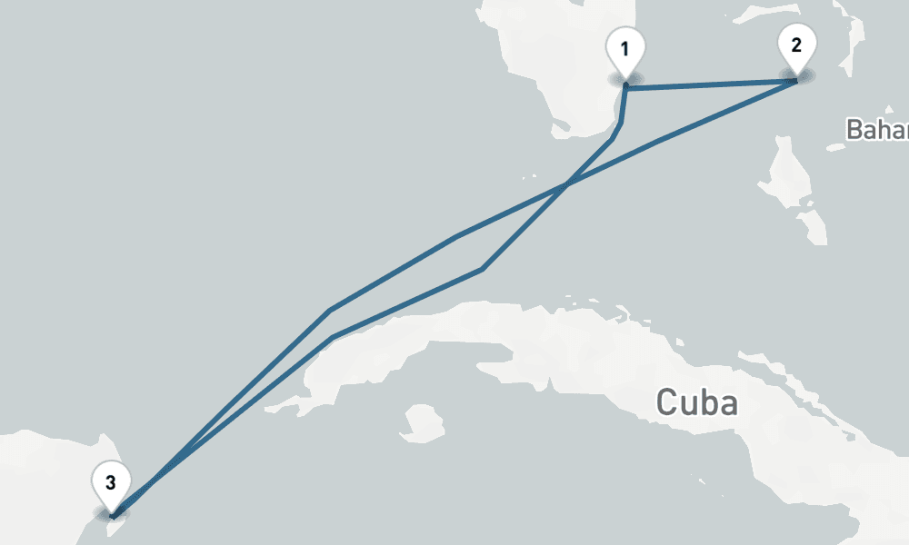 5 days, round-trip Caribbean Round-Trip Miami Great Stirrup Cay Cozumel 6日間