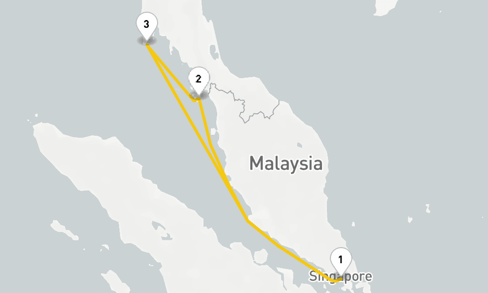 5 days, round-trip Penang, Phuket Langkawi 6日間