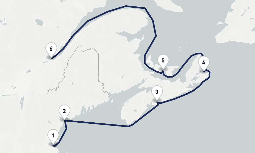 14 days, round-trip Canada New England Unesco Sites Collector 15日間