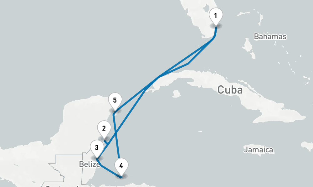 8 days, round-trip Cruise Western Caribbean Cruise Costa Maya, Belize Cozumel 9日間