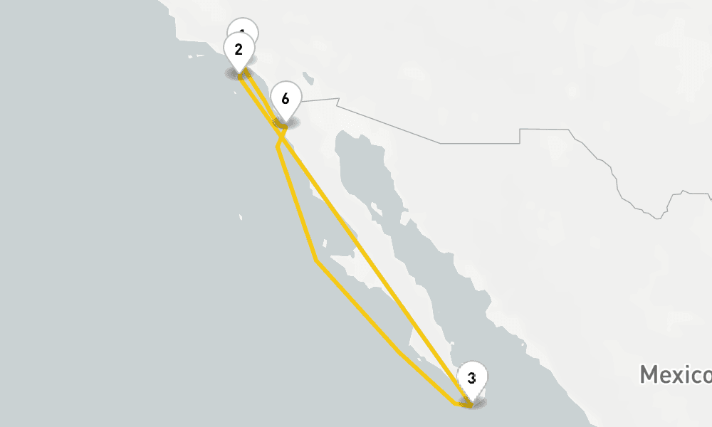 8 days, round-trip Cabo Catalina Ensenada Holiday 9日間