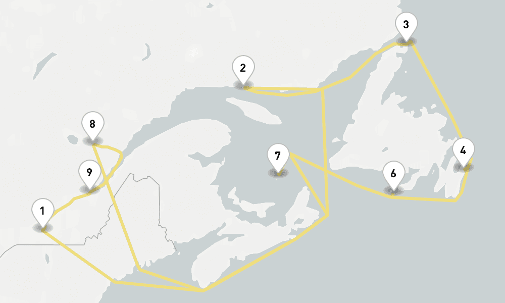 12 days, round-trip Newfoundland Gulf Of St. Lawrence Reverie 13日間