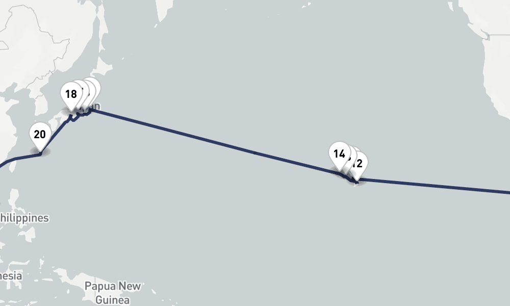 98 days, round-trip World Cruise with Japan 99日間