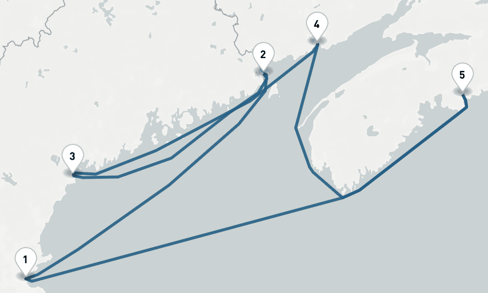 7 days, round-trip Canada New England Round-Trip Boston Eastport Halifax 8日間