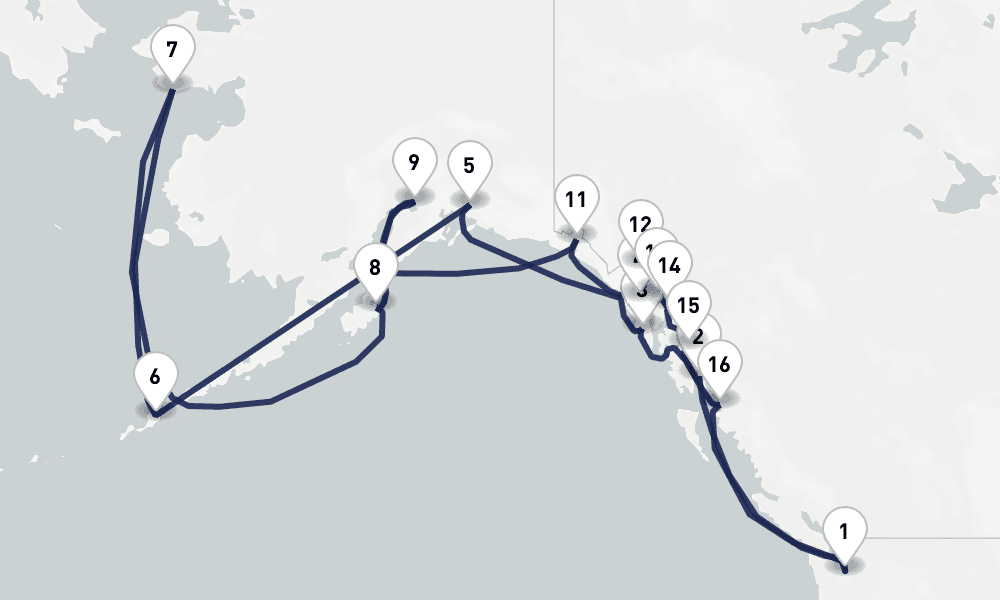 28 days, round-trip Legendary Alaska Arctic Circle Solstice 29日間