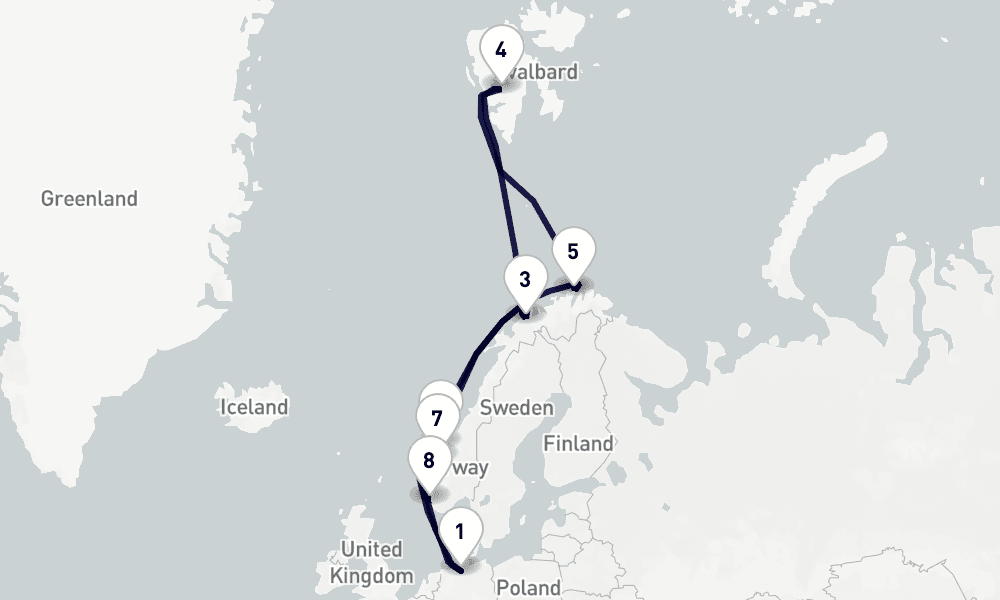 14 days, round-trip Northern Europe 15日間