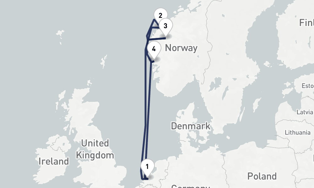 7 days, round-trip Norwegian Fjords With Nordfjord 8日間