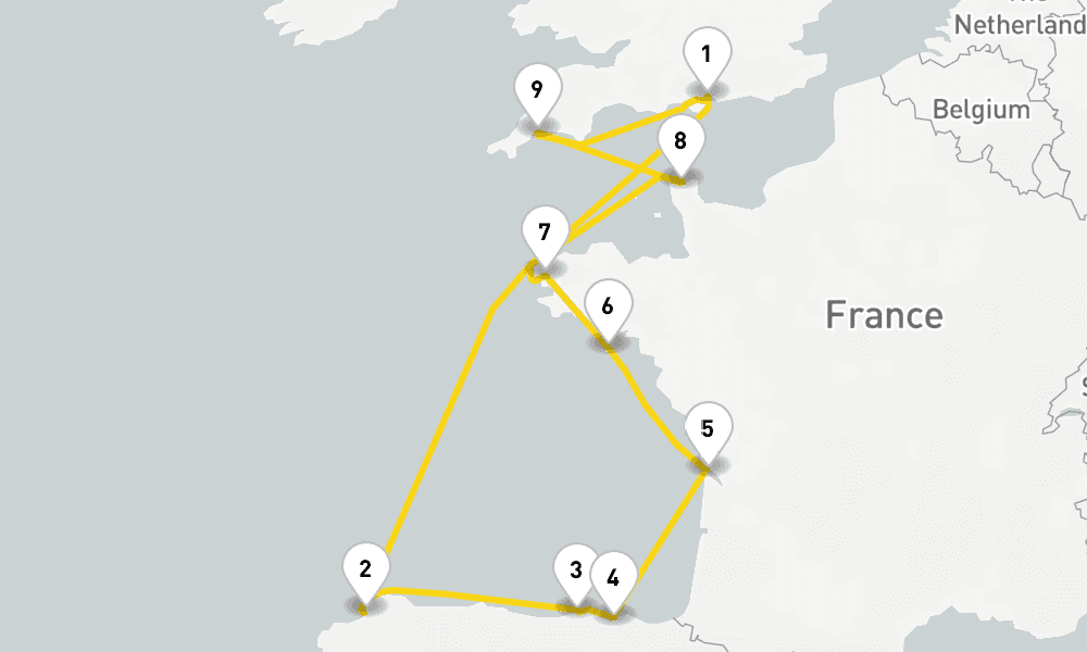 12 days, round-trip Cultural Gems Of The Iberian Peninsula France 13日間