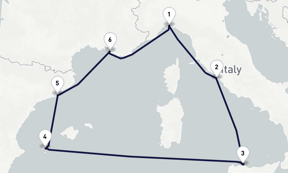 7 days, round-trip Mediterranean 8日間