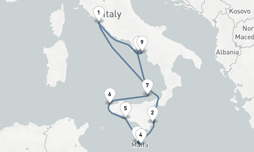 10 nights / 11 days, Civitavecchia (Rome, Italy) Round trip
