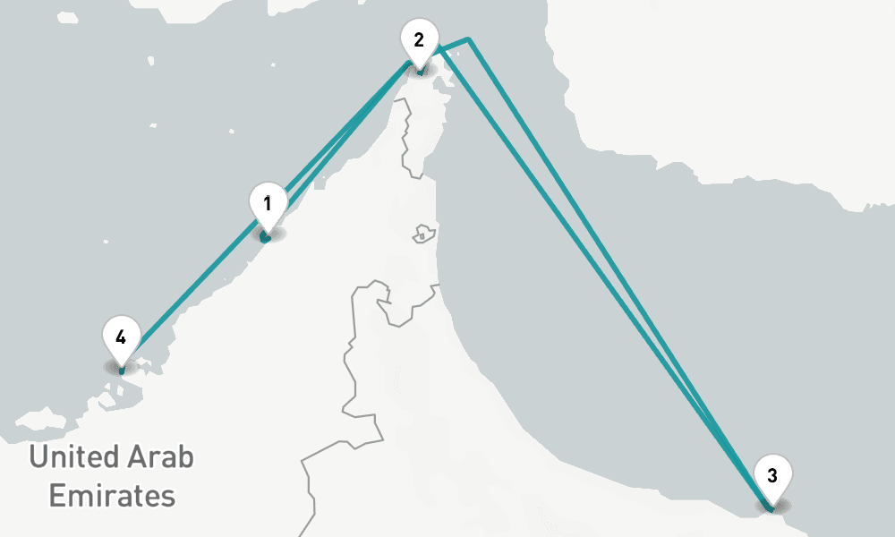 4 days, one-way from Dubai to Abu Dhabi 5日間
