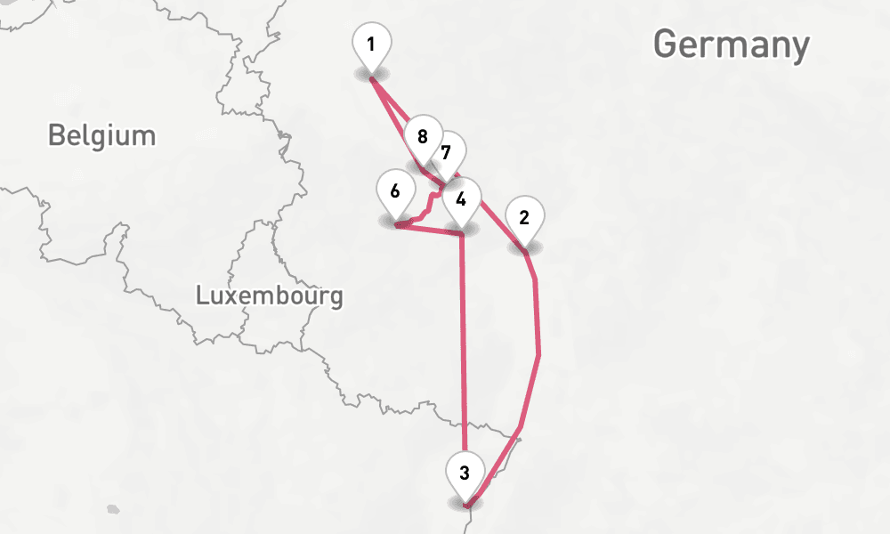 7 days, round-trip Rhine 8日間