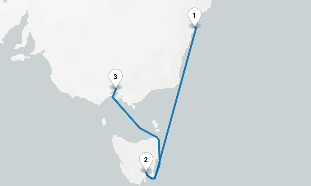4 days, one-way from Sydney to Melbourne 5日間