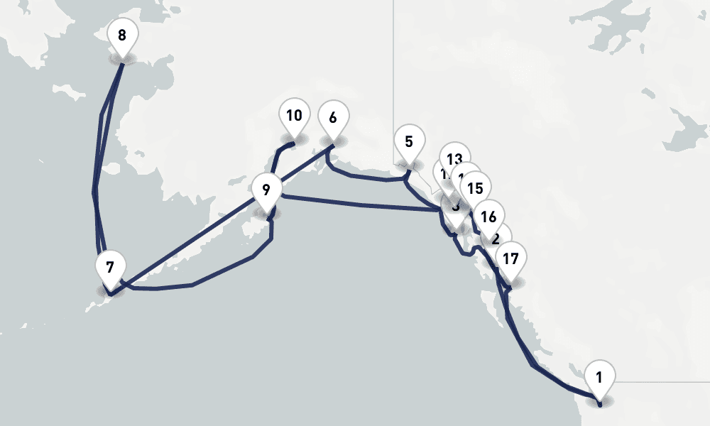 28 days, round-trip Legendary Alaska Arctic Circle Solstice 29日間