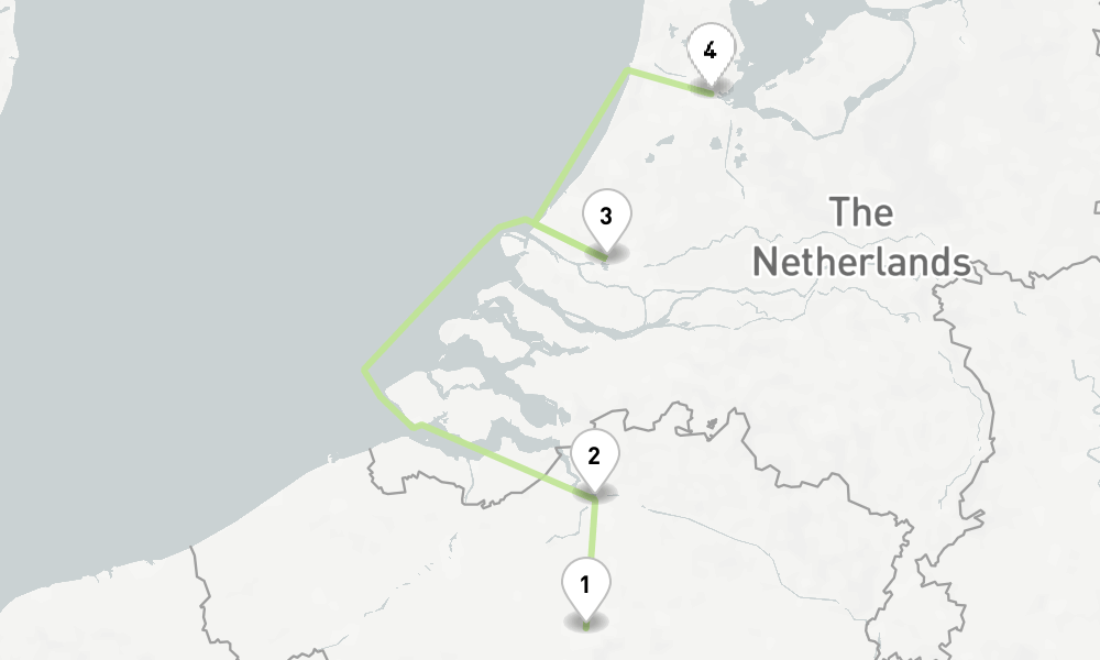 5 days, one-way from Brussels to Amsterdam 6日間