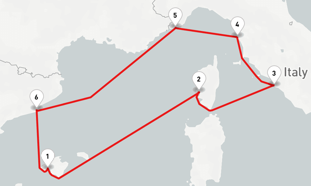 7 days, round-trip Highlights Of The Mediterranean 8日間