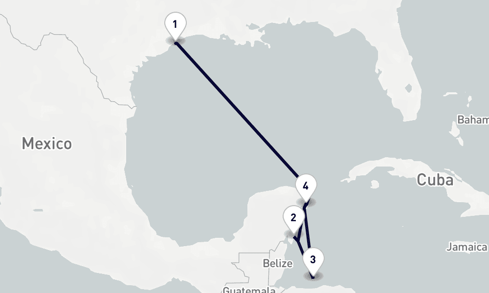 7 nights / 8 days, Galveston (Texas) Round trip