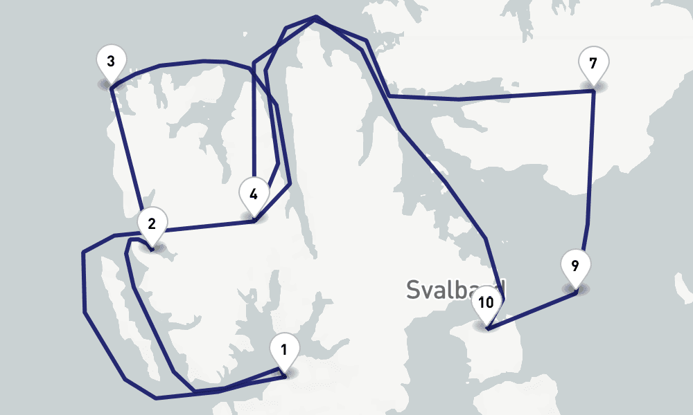 10 days, round-trip Spitsbergen 11日間