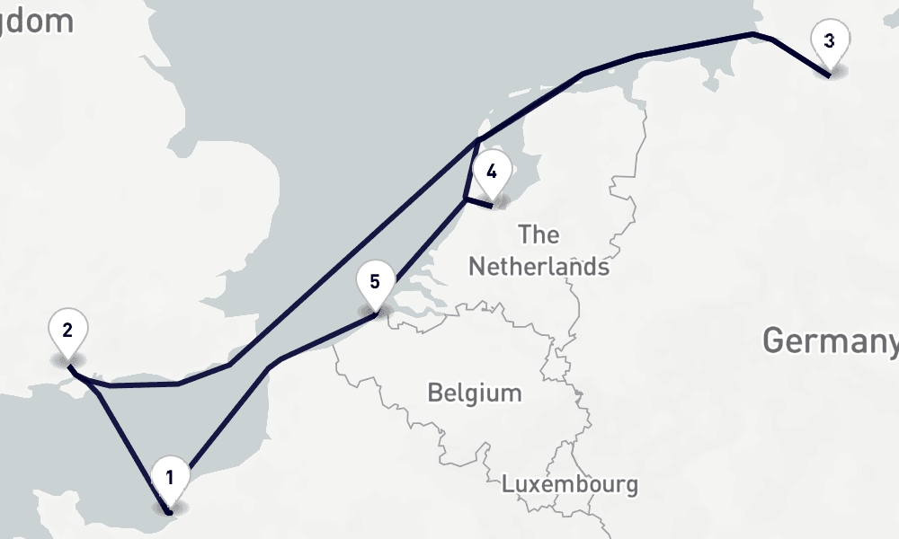 7 days, round-trip Northern Europe 8日間