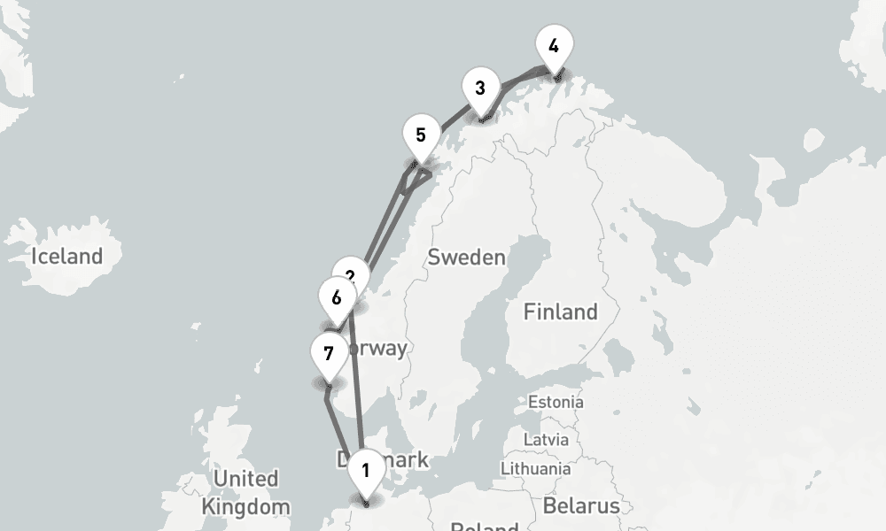 12 days, round-trip - Norwegens Fjordwelten Mit Nordkap - AbBis Bremerhaven 13日間