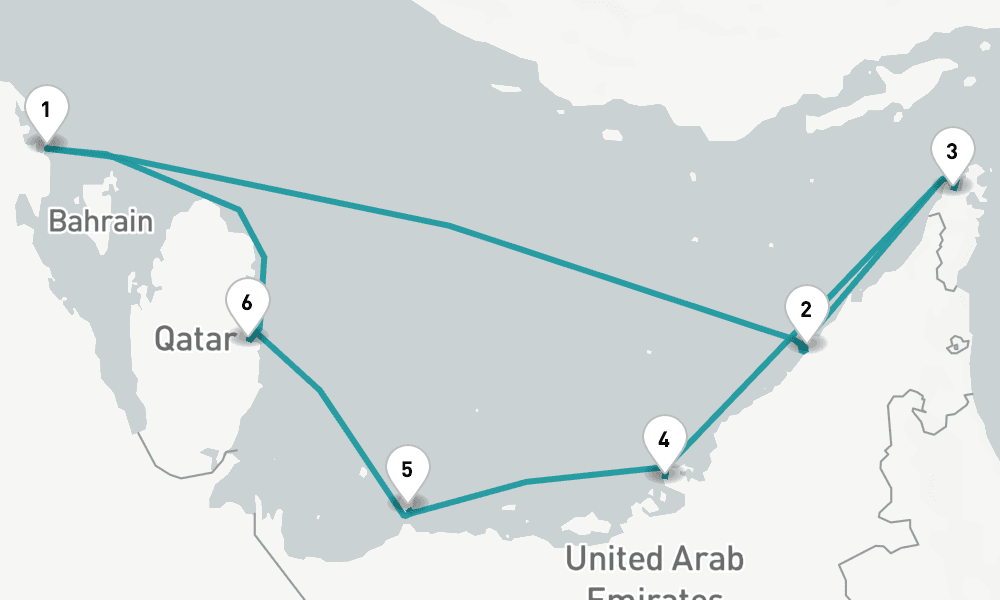 6 days, round-trip Dammam, Saudi Arabia to Dammam, Saudi Arabia 7日間