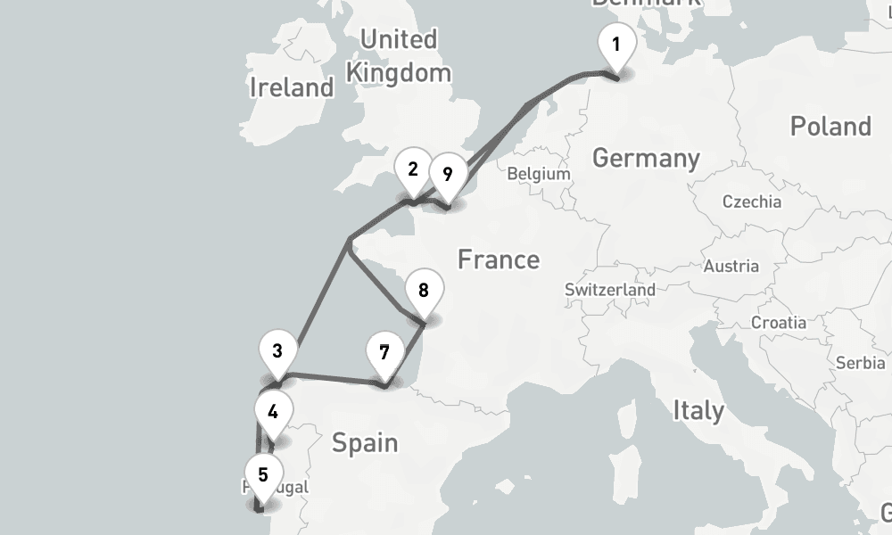 14 days, round-trip - Westeuropas Vielfalt - AbBis Bremerhaven 15日間