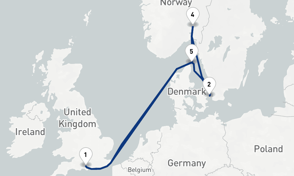 7 days, round-trip Northern Europe And Scandinavia 8日間