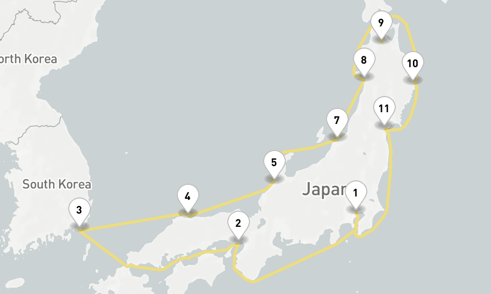 14 days, round-trip Sea Of Japan Plum Blossoms 15日間