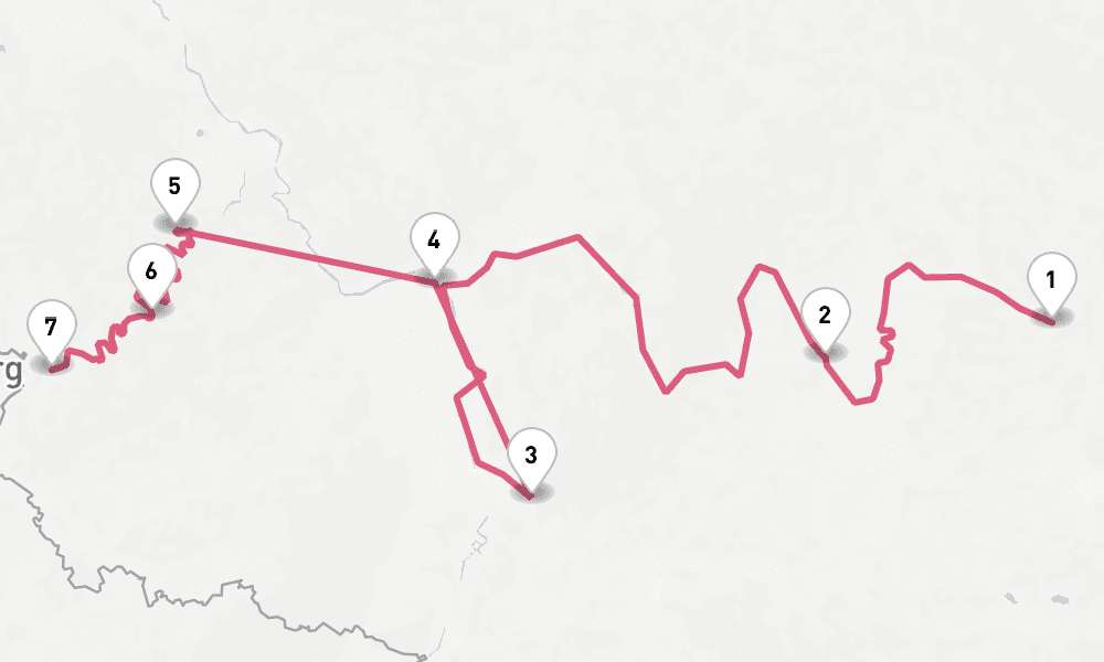6 days, one-way from Bamberg to Trier 7日間