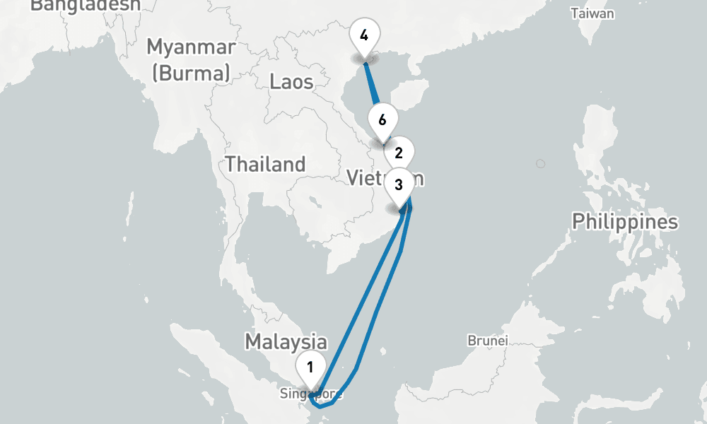 10 days, round-trip Vietnam with Halong Bay 11日間