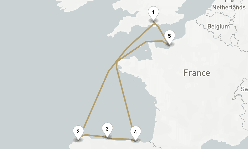 7 days, round-trip Spain And France 8日間