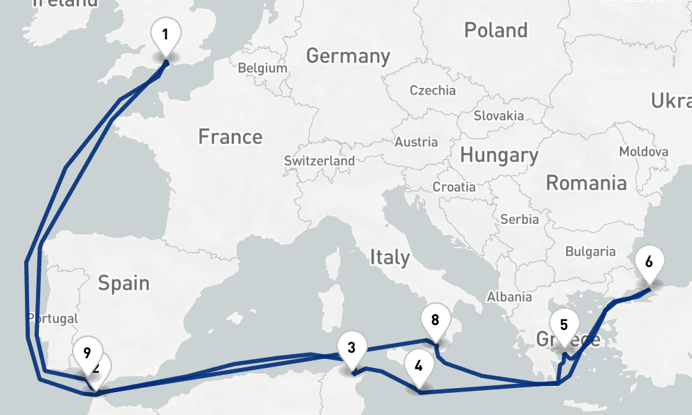 21 days, round-trip Eastern Mediterranean Discovery 22日間