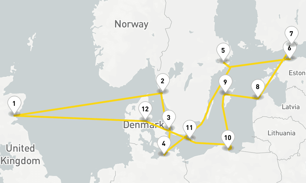 15 days, round-trip Hidden Gems Of The Baltic Sea 16日間