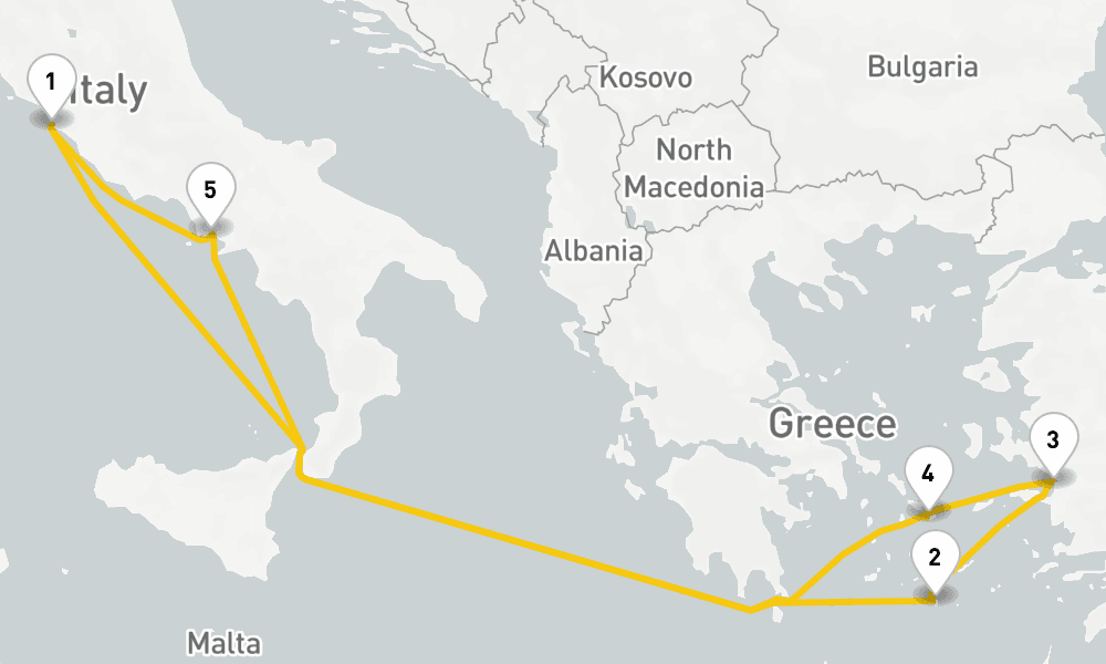 7 days, round-trip Greek Isles Cruise 8日間