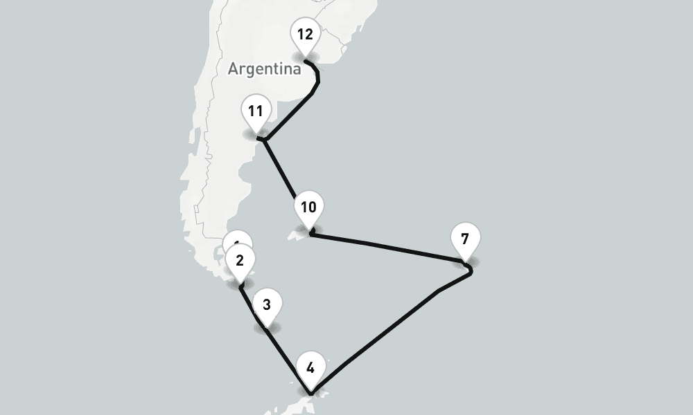 21 days, one-way from Puerto Williams to Buenos Aires 22日間