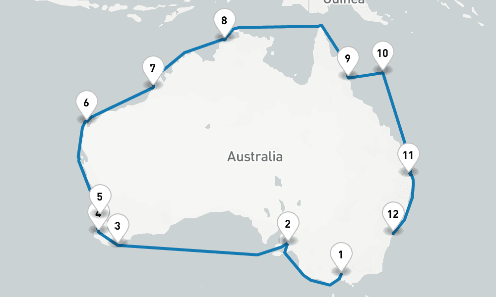 24 days, one-way from Melbourne to Sydney 25日間
