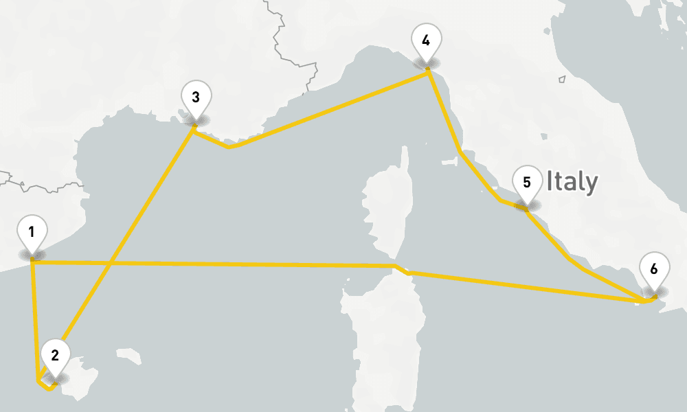 7 days, round-trip Western Mediterranean Cruise 8日間