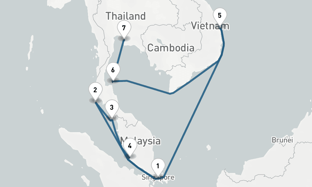 12 days, one-way from Singapore to Laem Chabang 13日間